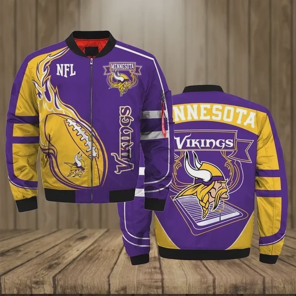 Sportswearmerch Minnesota Vikings NFL Bomber Jacket For Fan