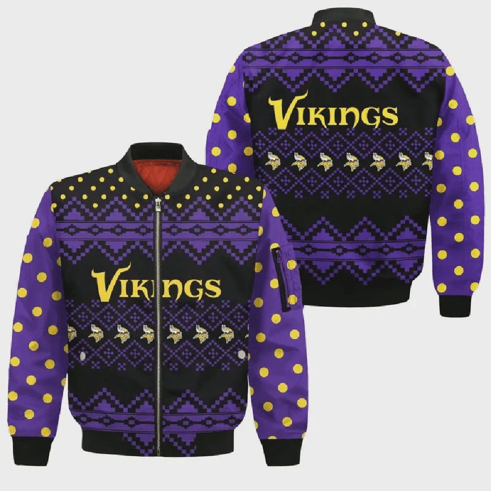 Sportswearmerch Minnesota Vikings NFL Bomber Jacket For Fan