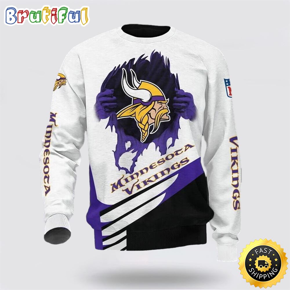 Sportswearmerch Minnesota Vikings NFL Crewneck Sweater For Fan