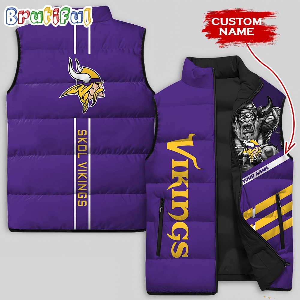 Sportswearmerch Minnesota Vikings NFL Damn Right Sleeveless Down Puffer Jacket For Fan