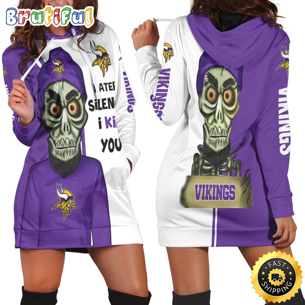 Sportswearmerch Minnesota Vikings NFL Haters I Kill You Hoodie Dress For Fan
