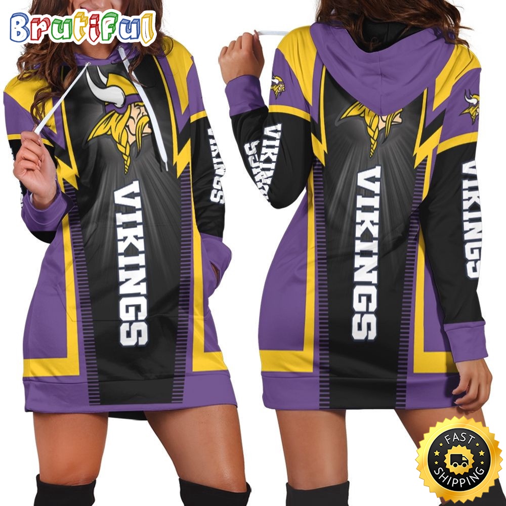 Sportswearmerch Minnesota Vikings NFL Hoodie Dress For Fan