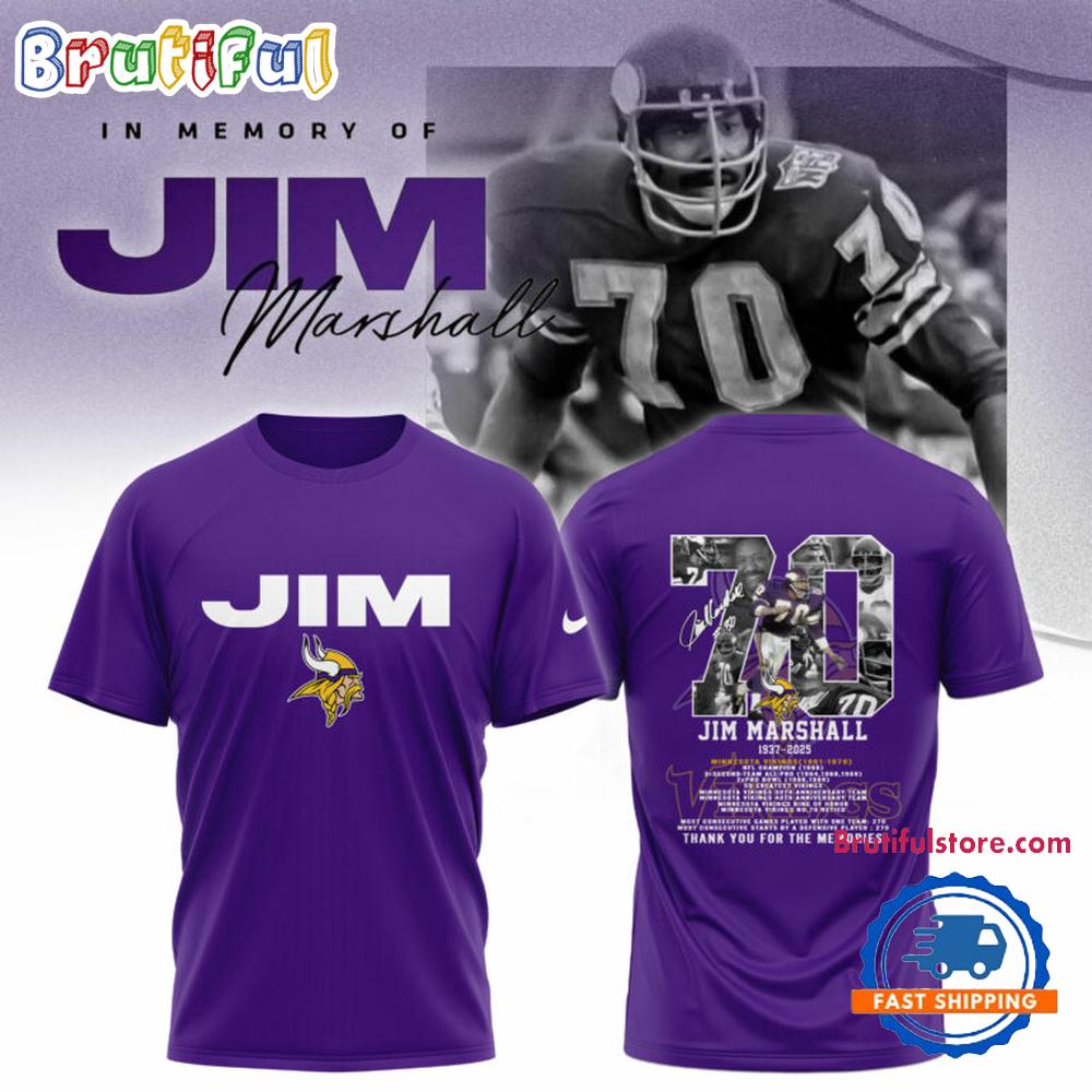 Sportswearmerch Minnesota Vikings NFL Jim Marshall T-Shirt For Fan