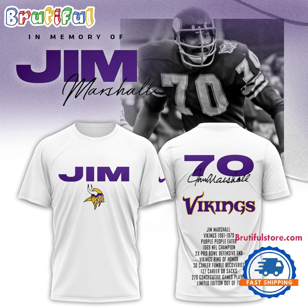 Sportswearmerch Minnesota Vikings NFL Jim Marshall T-Shirt For Fan