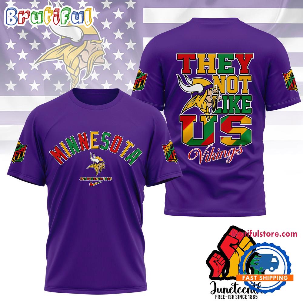 Sportswearmerch Minnesota Vikings NFL Juneteenth Freedom Day T-Shirt For Fan