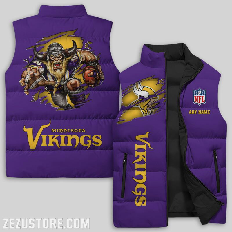 Sportswearmerch Minnesota Vikings NFL NFL Sleeveless Puffer Jacket For Fans