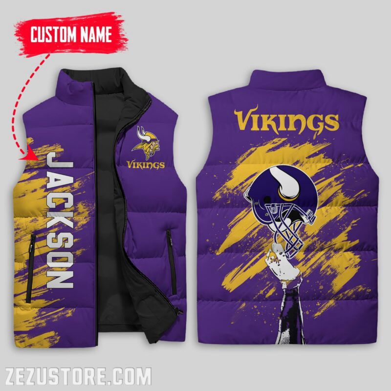 Sportswearmerch Minnesota Vikings NFL NFL Sleeveless Puffer Jacket For Fans