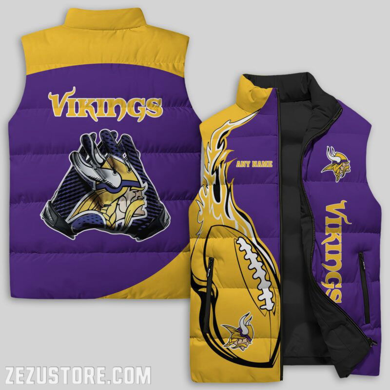 Sportswearmerch Minnesota Vikings NFL NFL Sleeveless Puffer Jacket For Fans