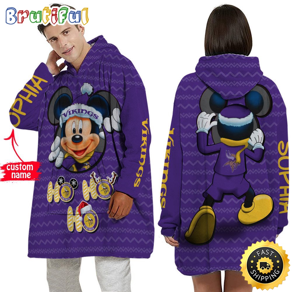 Sportswearmerch Minnesota Vikings NFL Personalized Blaket Hoodie For Fan