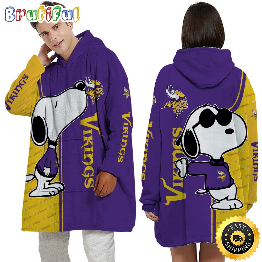 Sportswearmerch Minnesota Vikings NFL Personalized Blaket Hoodie For Fan