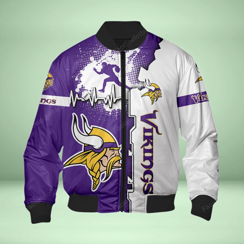 Sportswearmerch Minnesota Vikings NFL Personalized Bomber Jacket For Fan