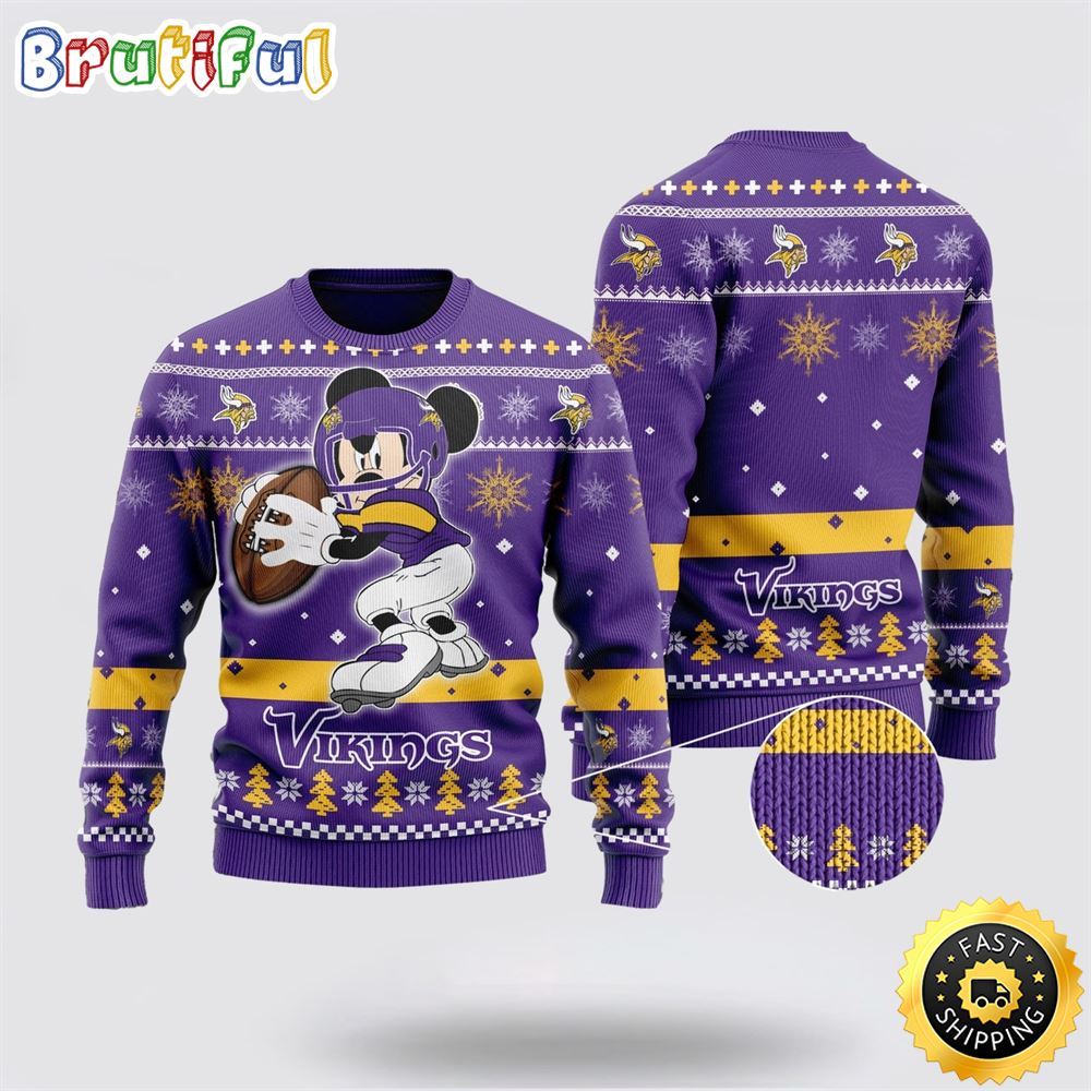 Sportswearmerch Minnesota Vikings NFL Personalized Christmas Sweater For Fan