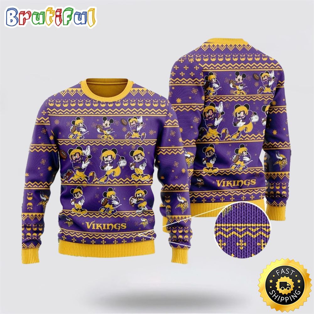 Sportswearmerch Minnesota Vikings NFL Personalized Christmas Sweater For Fan