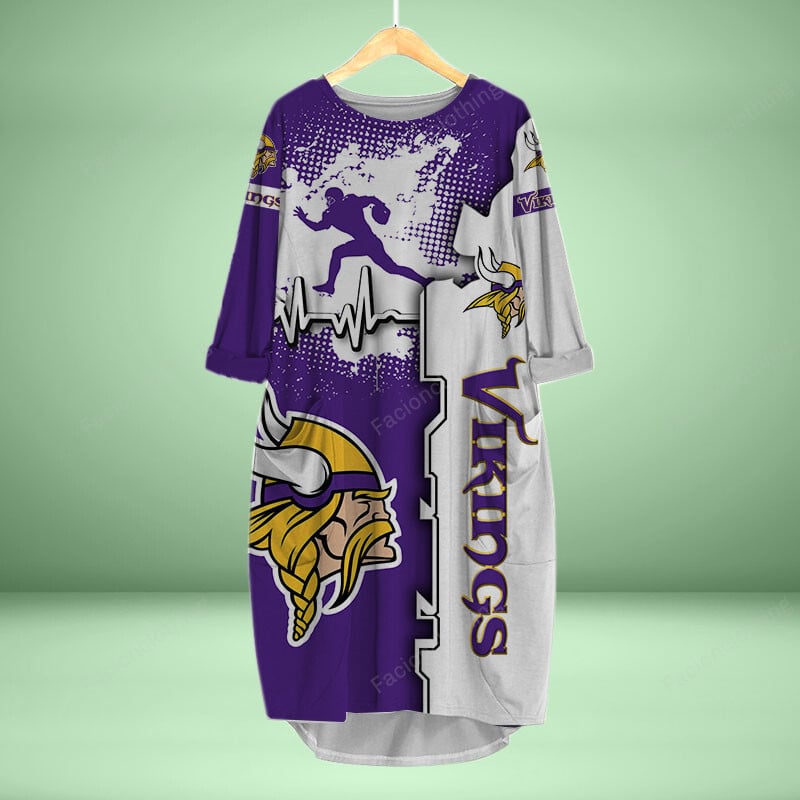 Sportswearmerch Minnesota Vikings NFL Personalized Pocket Dress For Fan
