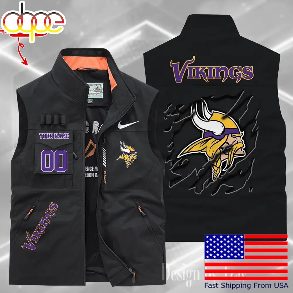 Sportswearmerch Minnesota Vikings NFL Personalized Pocket Vest For Fan