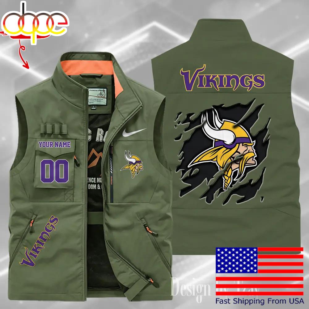 Sportswearmerch Minnesota Vikings NFL Personalized Pocket Vest For Fan