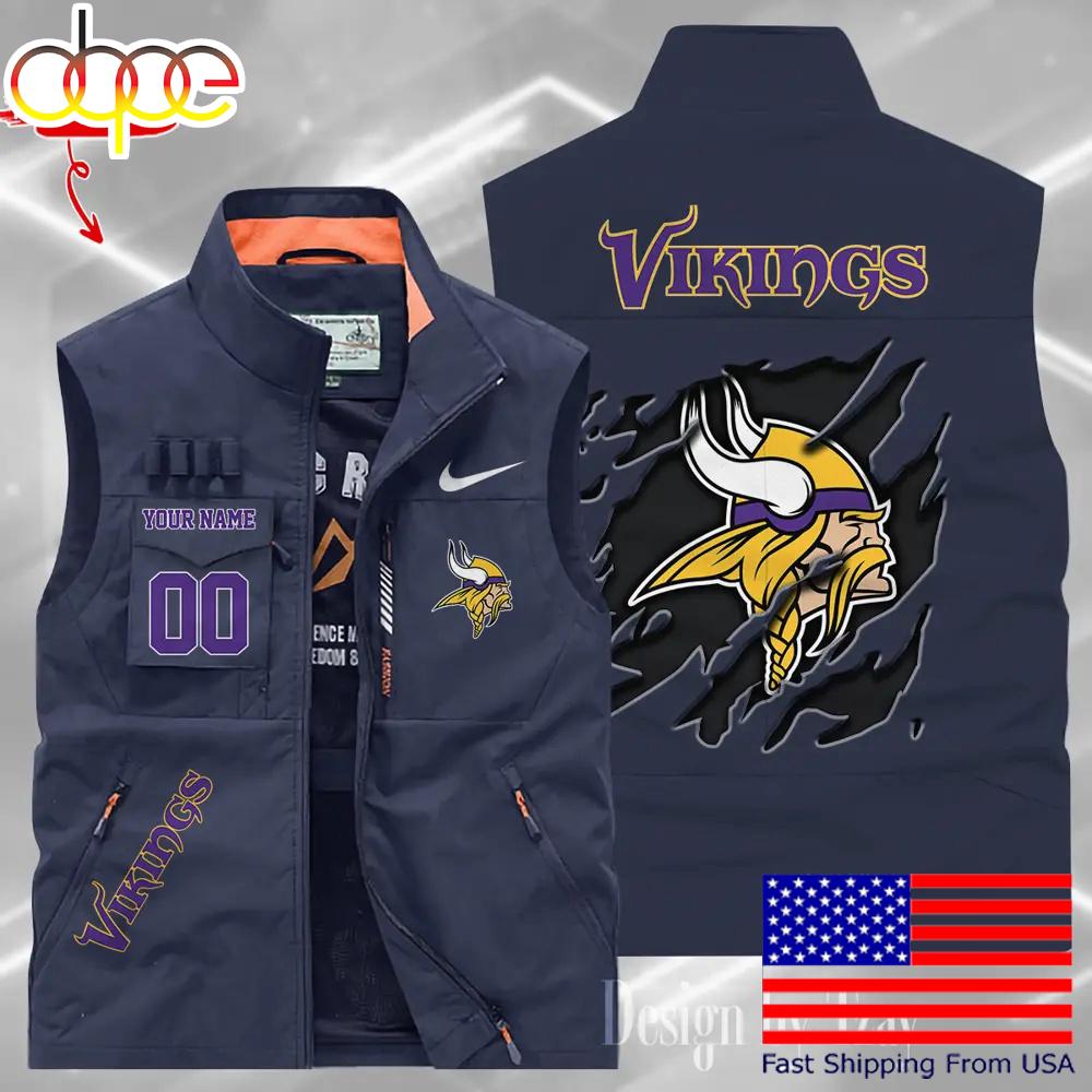 Sportswearmerch Minnesota Vikings NFL Personalized Pocket Vest For Fan