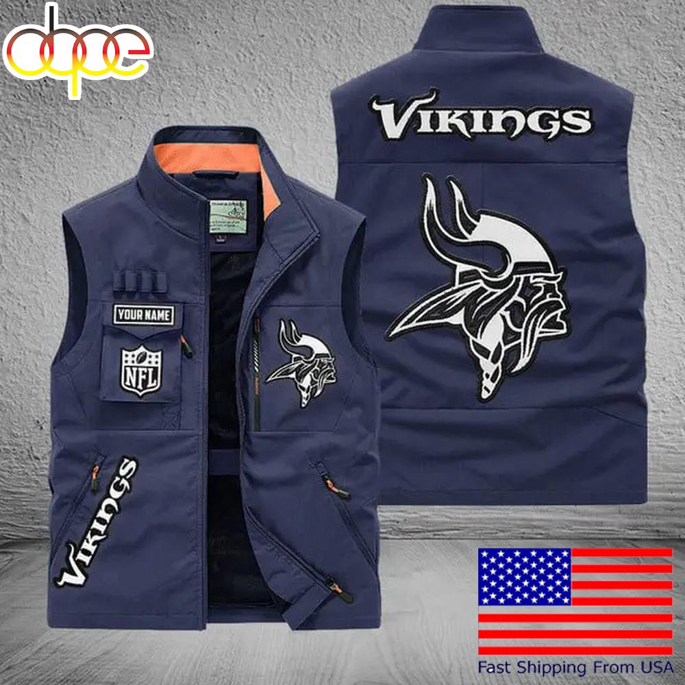 Sportswearmerch Minnesota Vikings NFL Personalized Pocket Vest For Fans For Fan