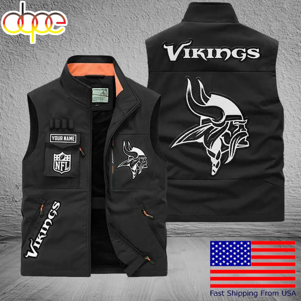 Sportswearmerch Minnesota Vikings NFL Personalized Pocket Vest For Fans For Fan