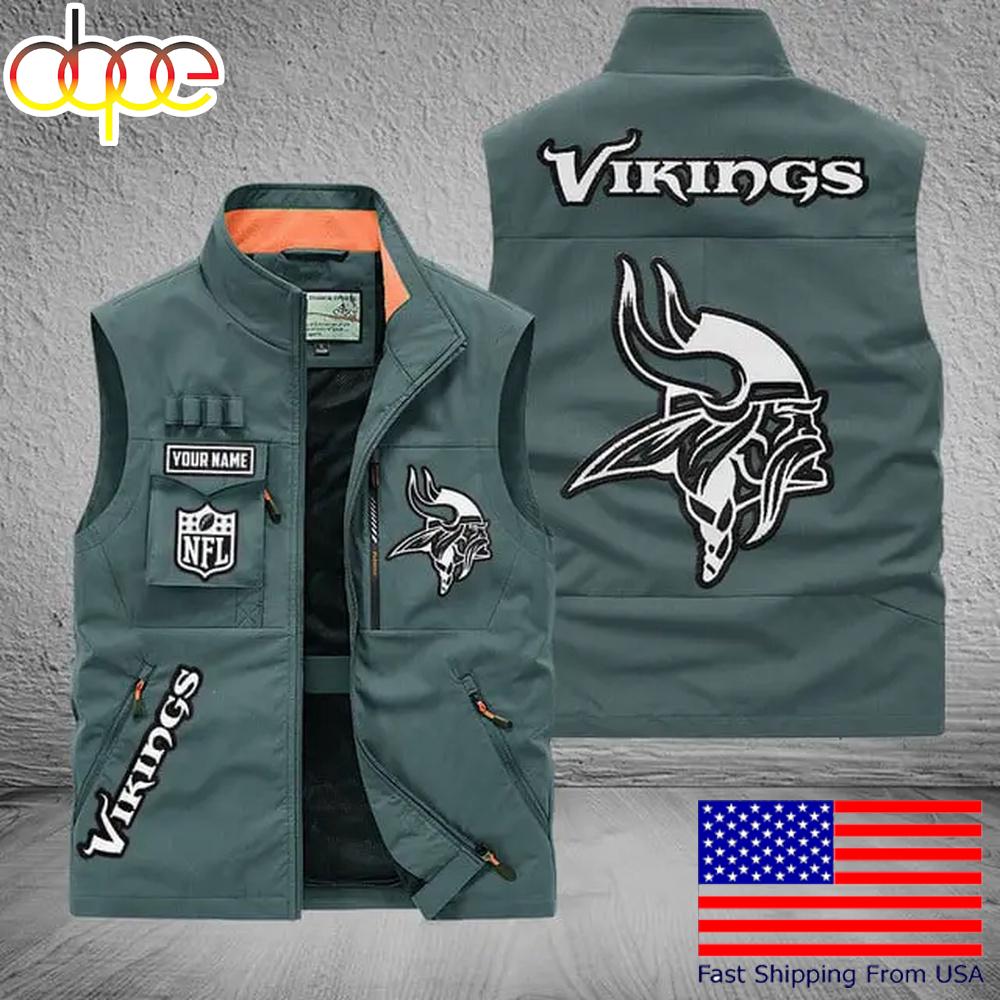 Sportswearmerch Minnesota Vikings NFL Personalized Pocket Vest For Fans For Fan