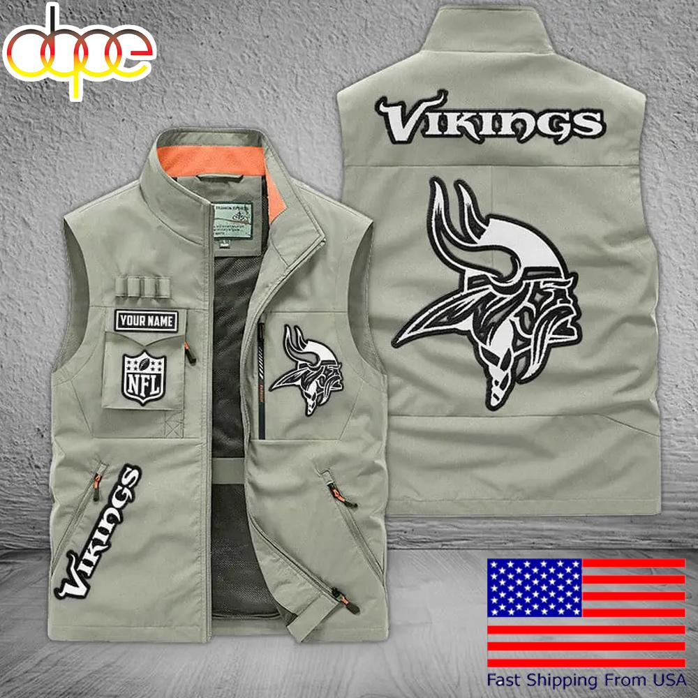 Sportswearmerch Minnesota Vikings NFL Personalized Pocket Vest For Fans For Fan