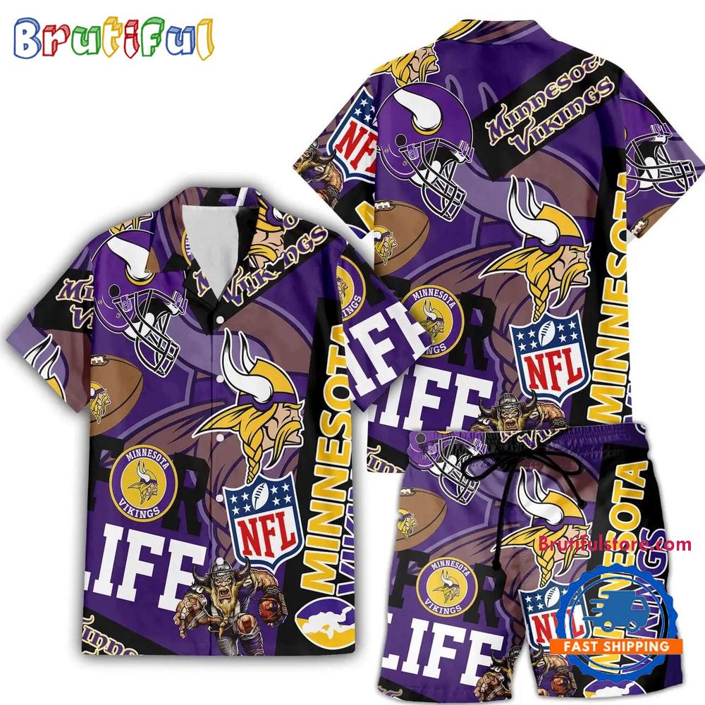 Sportswearmerch Minnesota Vikings NFL Personalized Set Short Set For Fan