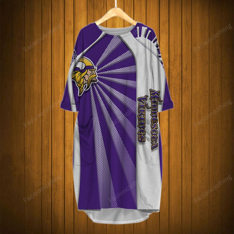 Sportswearmerch Minnesota Vikings NFL Pocket Dress Personalized For Fan