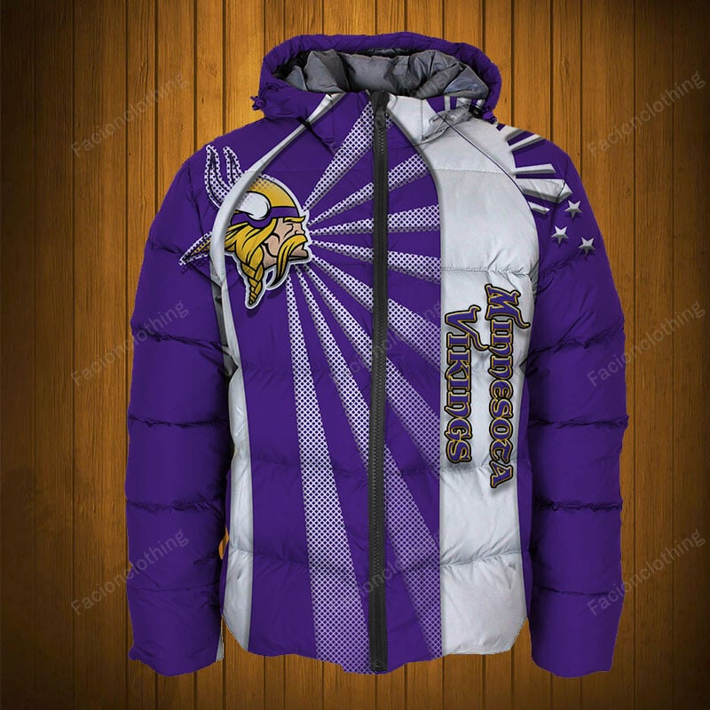 Sportswearmerch Minnesota Vikings NFL Puffer Jacket Personalized For Fan