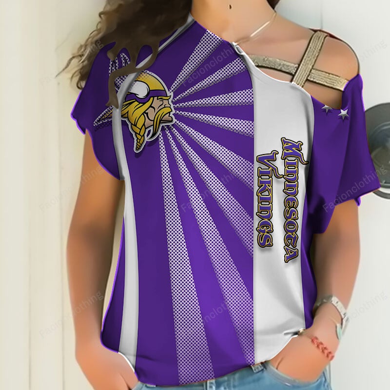 Sportswearmerch Minnesota Vikings NFL Strapless Short Sleeve Personalized For Fan