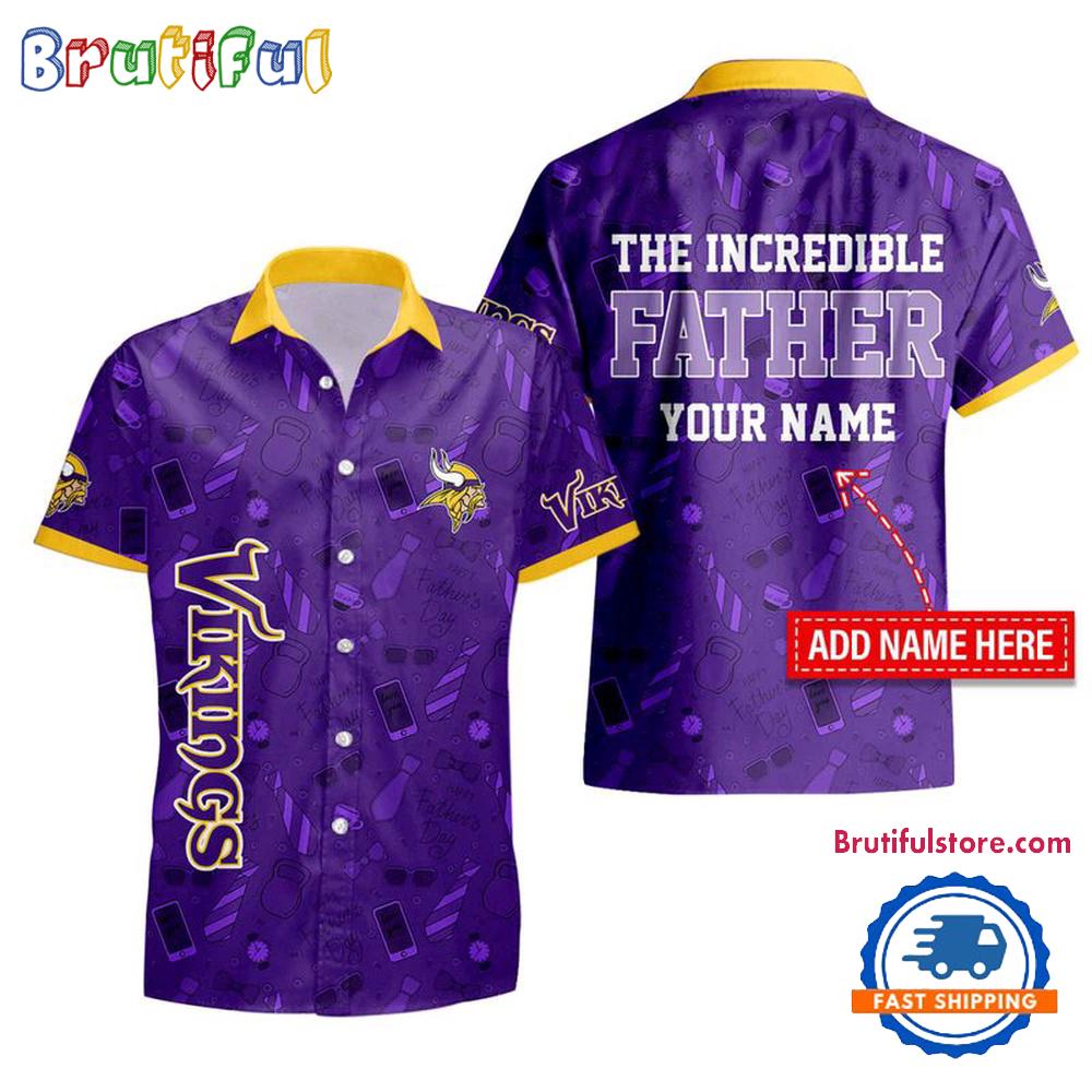Sportswearmerch Minnesota Vikings NFL The Increadible Father's Day Personalized Hawaiian Shirt For Fan