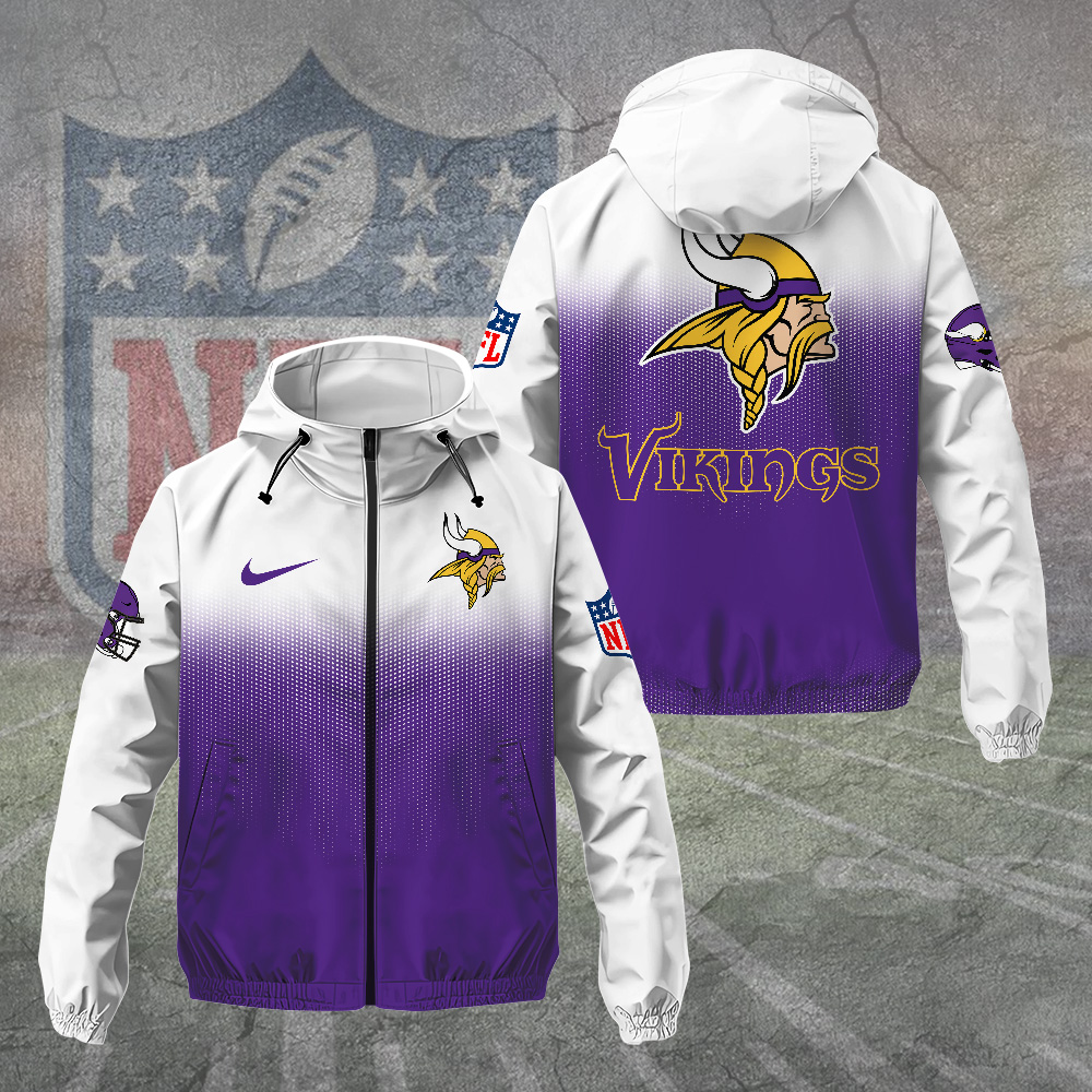 Sportswearmerch Minnesota Vikings NFL Windbreaker Jacket For Fan