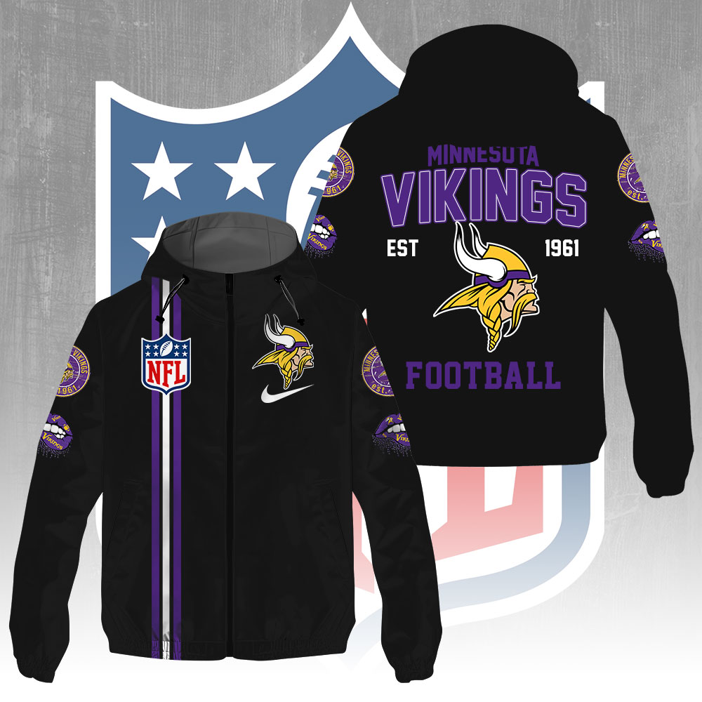 Sportswearmerch Minnesota Vikings NFL Windbreaker Jacket For Fan