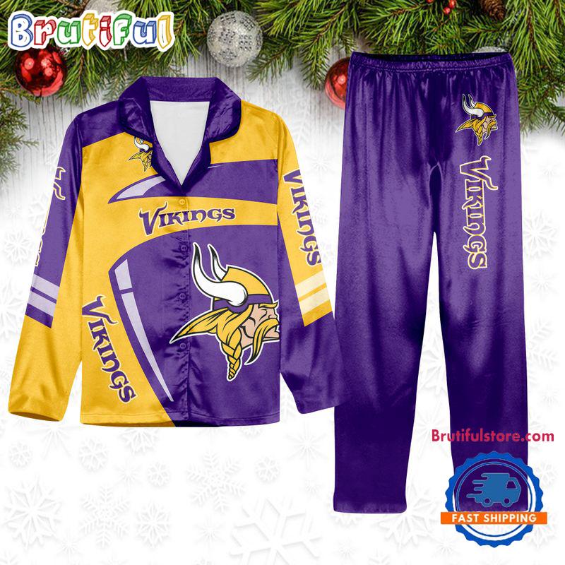 Sportswearmerch Minnesota Vikings NFL Winter Season Personalized Pajamas Set For Fan