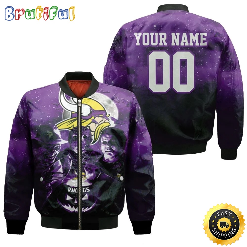 Sportswearmerch Minnesota Vikings NFL x Jason Freddy Myers Personalized Bomber Jacket For Fan