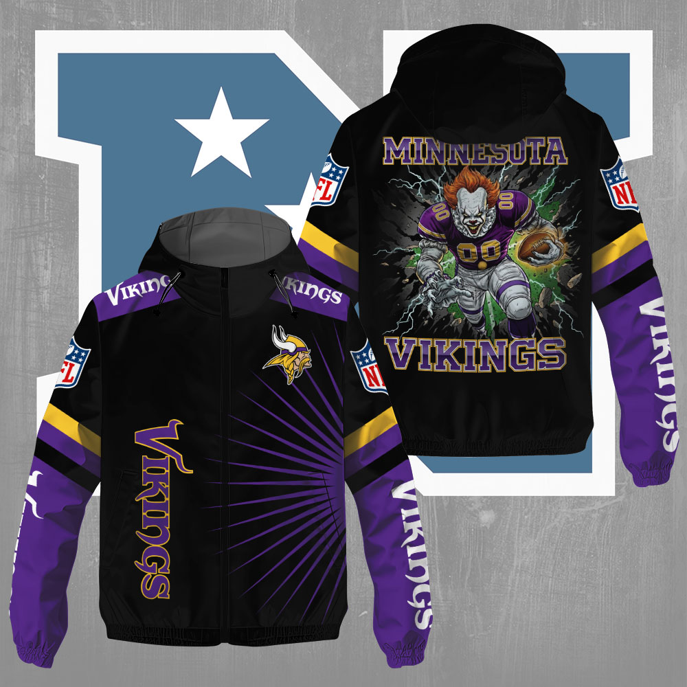 Sportswearmerch Minnesota Vikings NFL x Pennywise Windbreaker Jacket For Fan