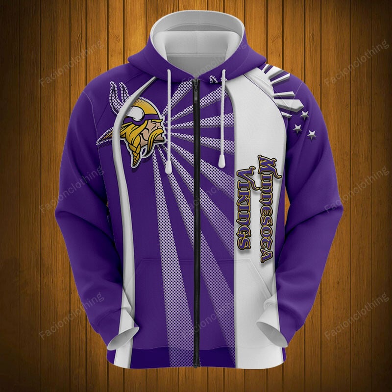 Sportswearmerch Minnesota Vikings NFL Zip Hoodie Personalized For Fan