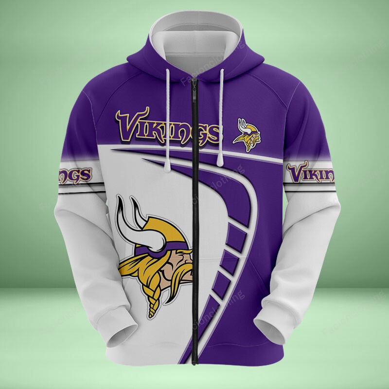 Sportswearmerch Minnesota Vikings Personalized Zip Hoodie For Fan