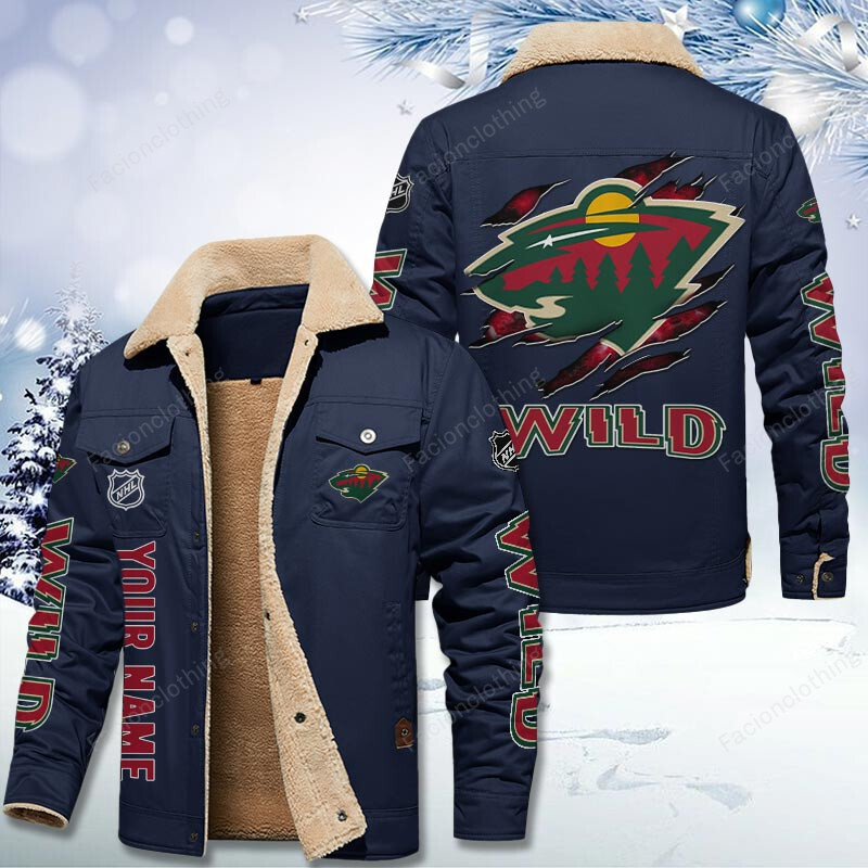 Sportswearmerch Minnesota Wild NHL Personalized Cotton Jacket For Fan