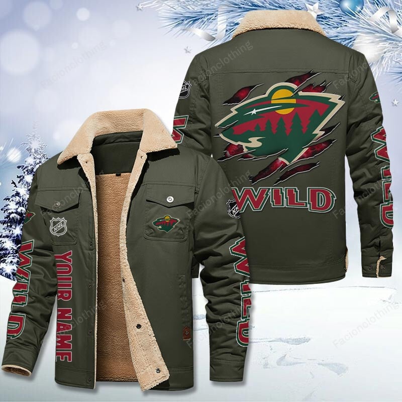 Sportswearmerch Minnesota Wild NHL Personalized Cotton Jacket For Fan