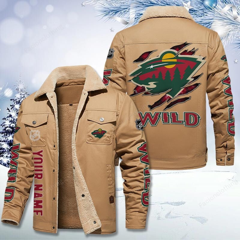 Sportswearmerch Minnesota Wild NHL Personalized Cotton Jacket For Fan