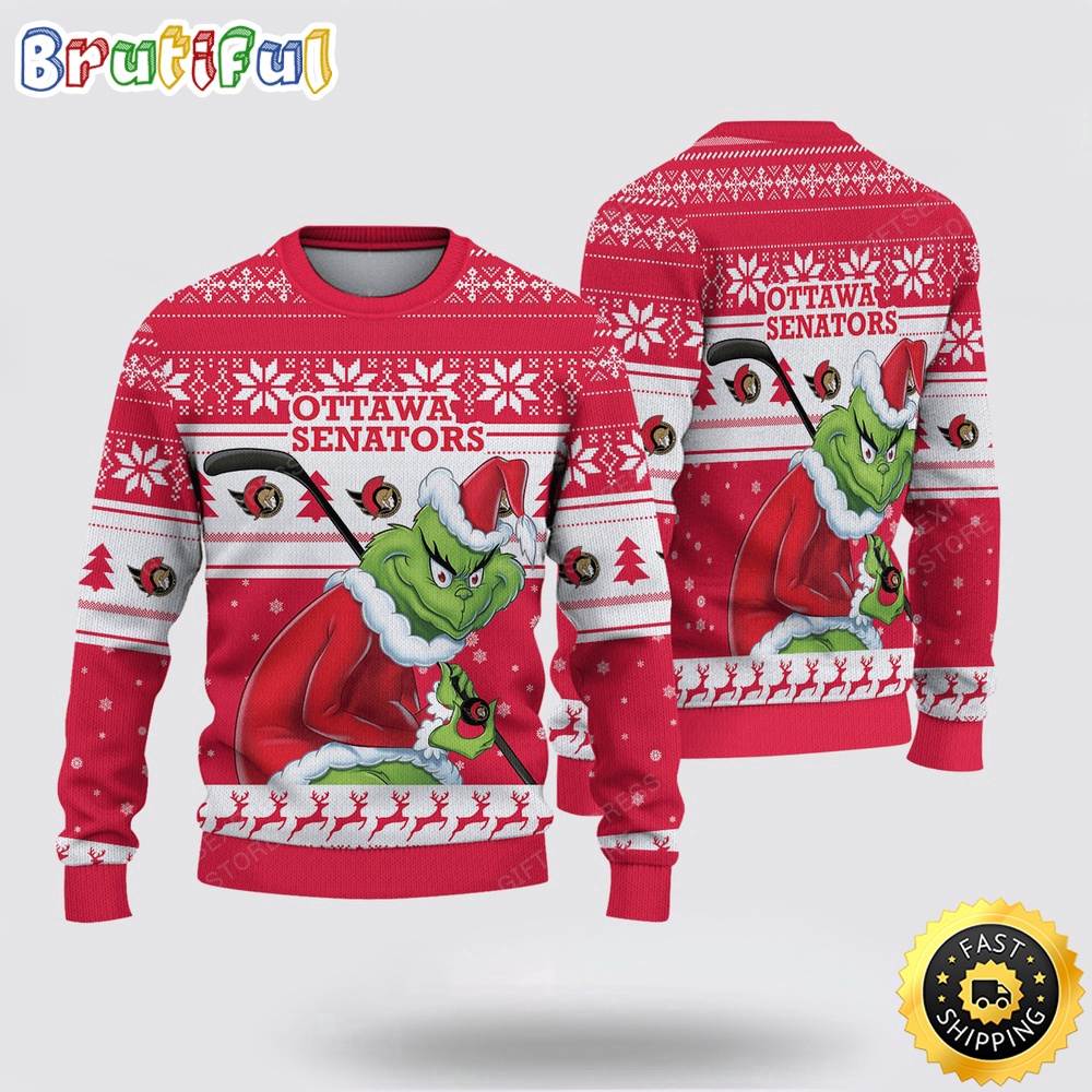 Sportswearmerch Minnesota Wild NHL Sweater Grinch Personalized Christmas Sweater For Fan