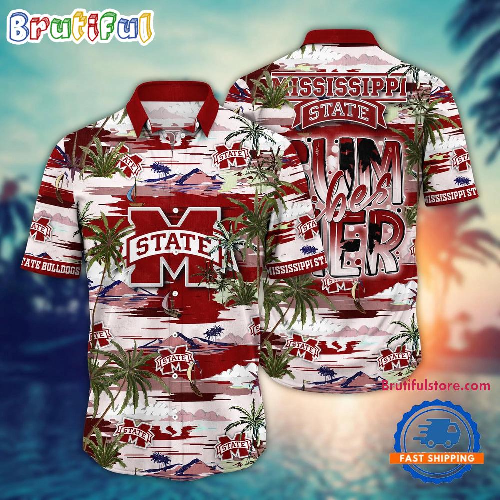 Sportswearmerch Mississippi State Bulldog NCAA Summer Beach Personalized Hawaiian Shirt For Fan