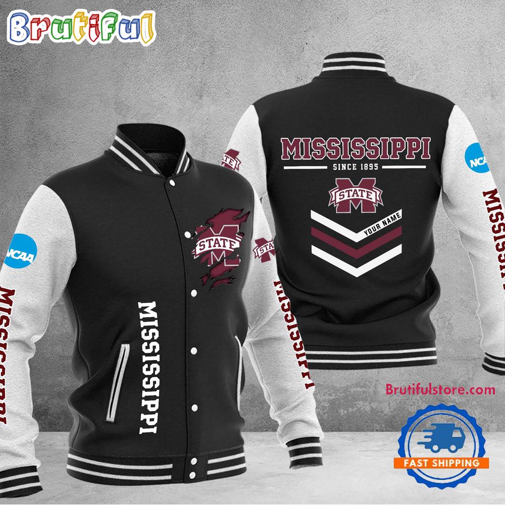 Sportswearmerch Mississippi State Bulldogs NCAA Personalized Personalized Baseball Jacket For Fan