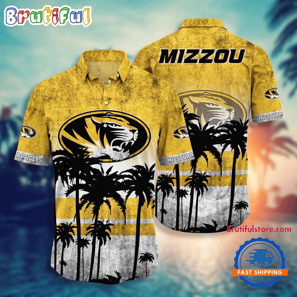 Sportswearmerch Missouri Tigers NCAA Palm Tree Summer Beach Personalized Hawaiian Shirt For Fan