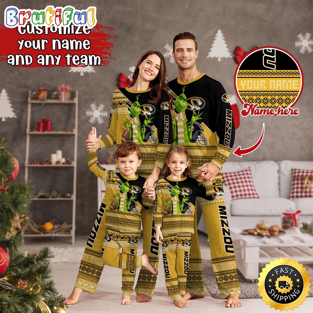 Sportswearmerch Missouri Tigers NCAA Personalized Pajamas Family For Fan