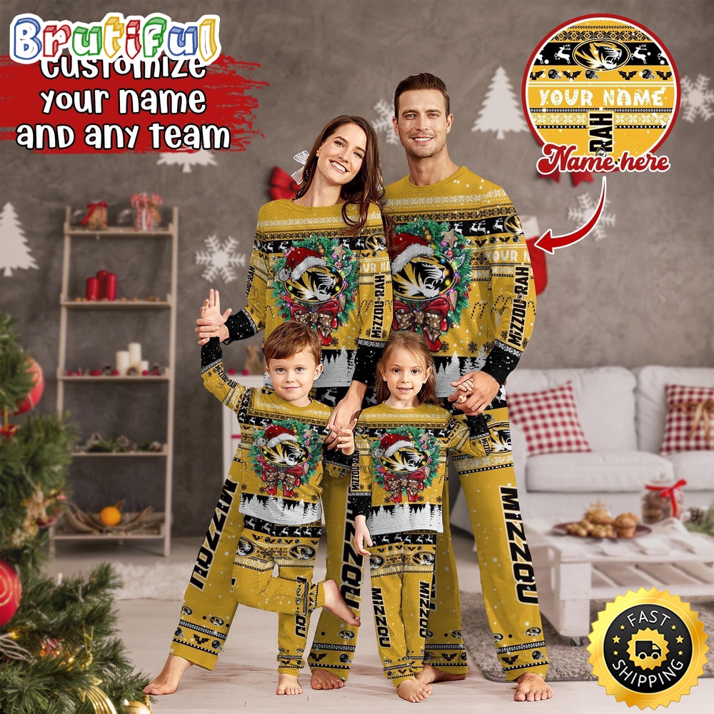 Sportswearmerch Missouri Tigers NCAA Personalized Pajamas Family For Fan