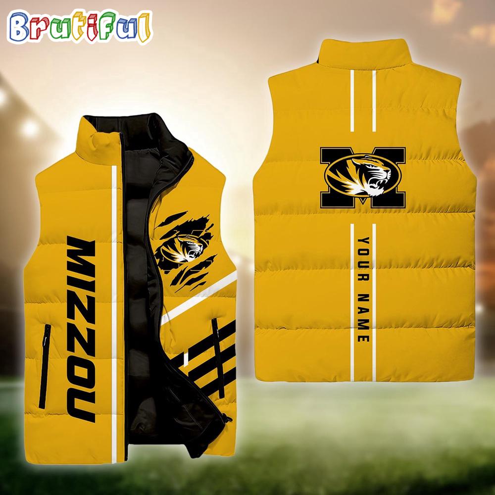 Sportswearmerch Missouri Tigers NCAA Personalized Sleeveless Down Puffer Jacket For Fan