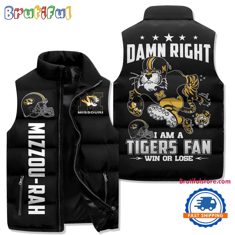 Sportswearmerch Missouri Tigers NCAA Sleeveless Puffer Jacket For Fan