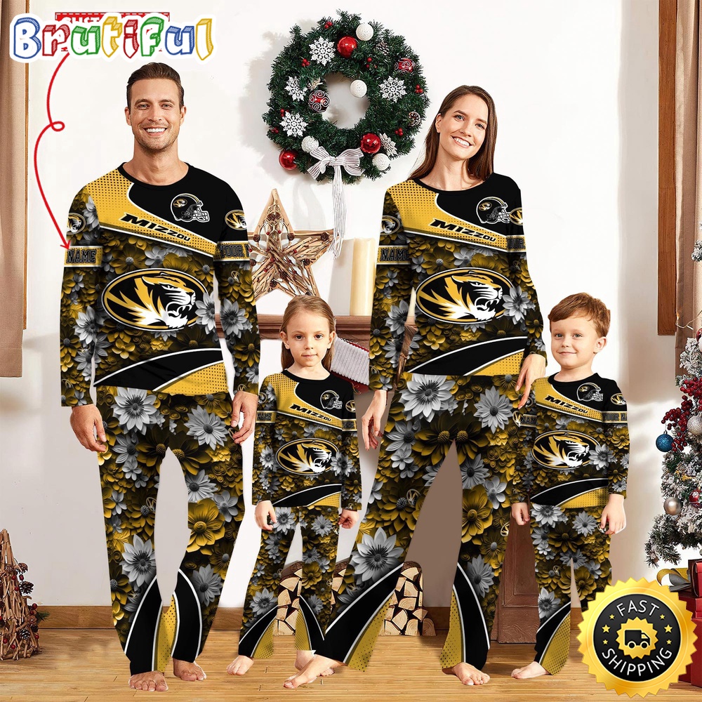 Sportswearmerch Missouri Tigers NCAA Sport Fans Personalized Pajamas Family For Fan