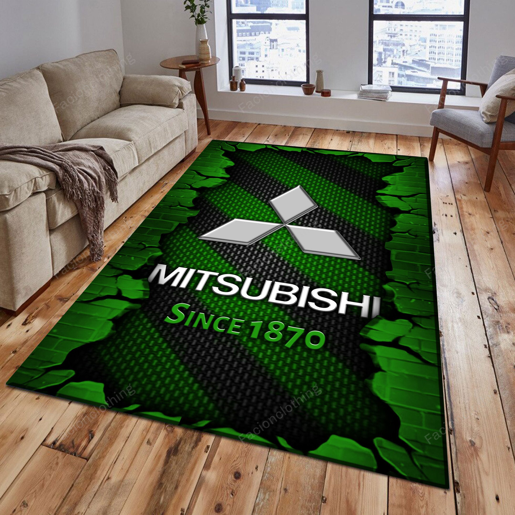 Sportswearmerch Mitsubishi Car Personalized Rug For Fan